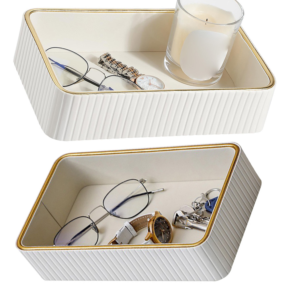 Jewellery Watches - PU Leather Storage Tray Rectangular Jewellery