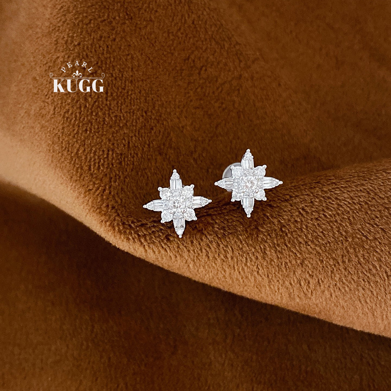 Diamond Stud Earrings - KUGG 100% 18K White Gold Earrings