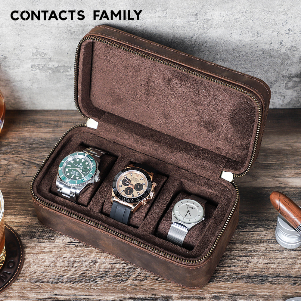 Jewellery Watches - CONTACT'S FAMILY 3 Grids Genuine leather
