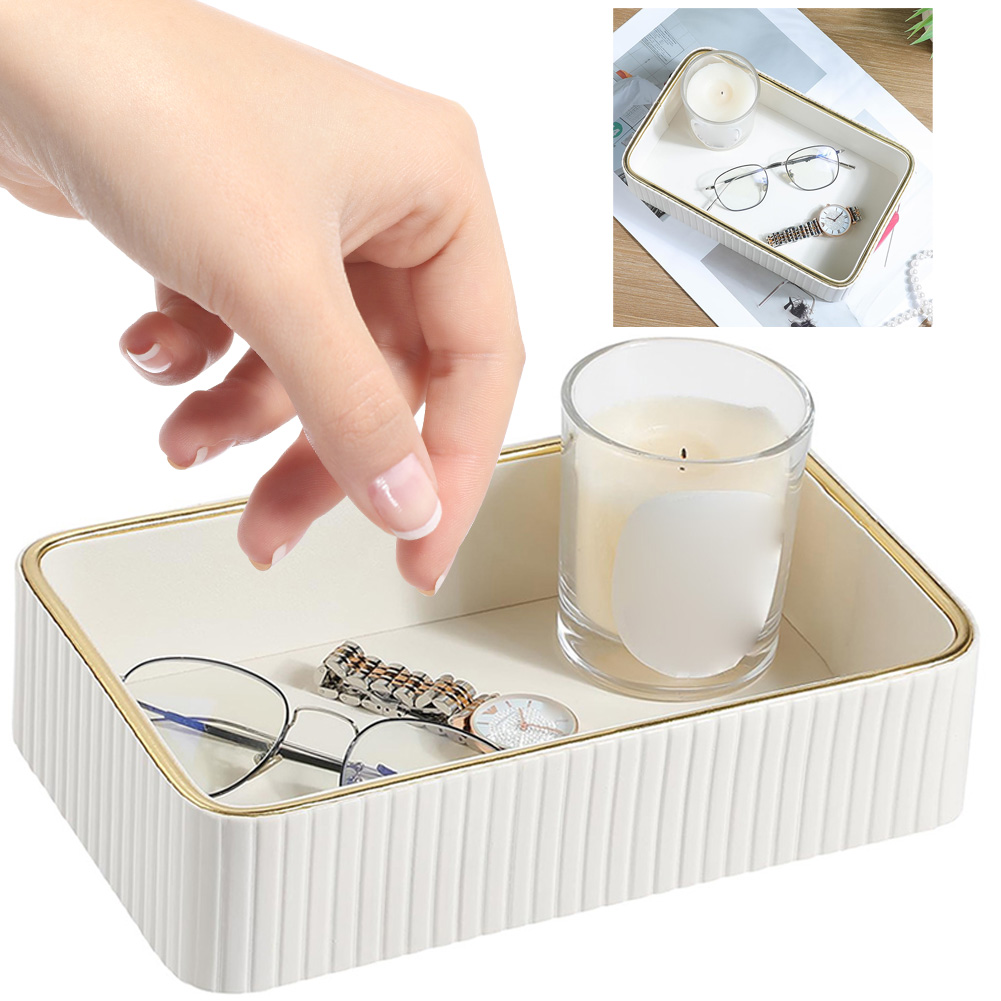 PU Leather Storage Tray Rectan - Jewellery Watches ulasan dan harga