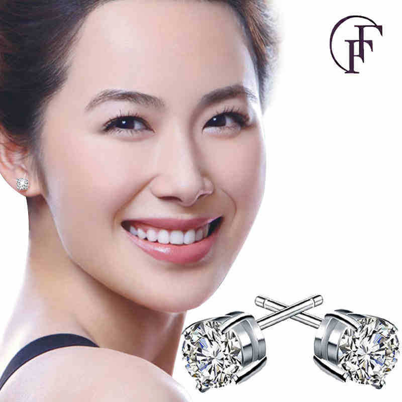 Hot SellingFashion Four-Prong  - Diamond Stud Earrings ulasan dan harga