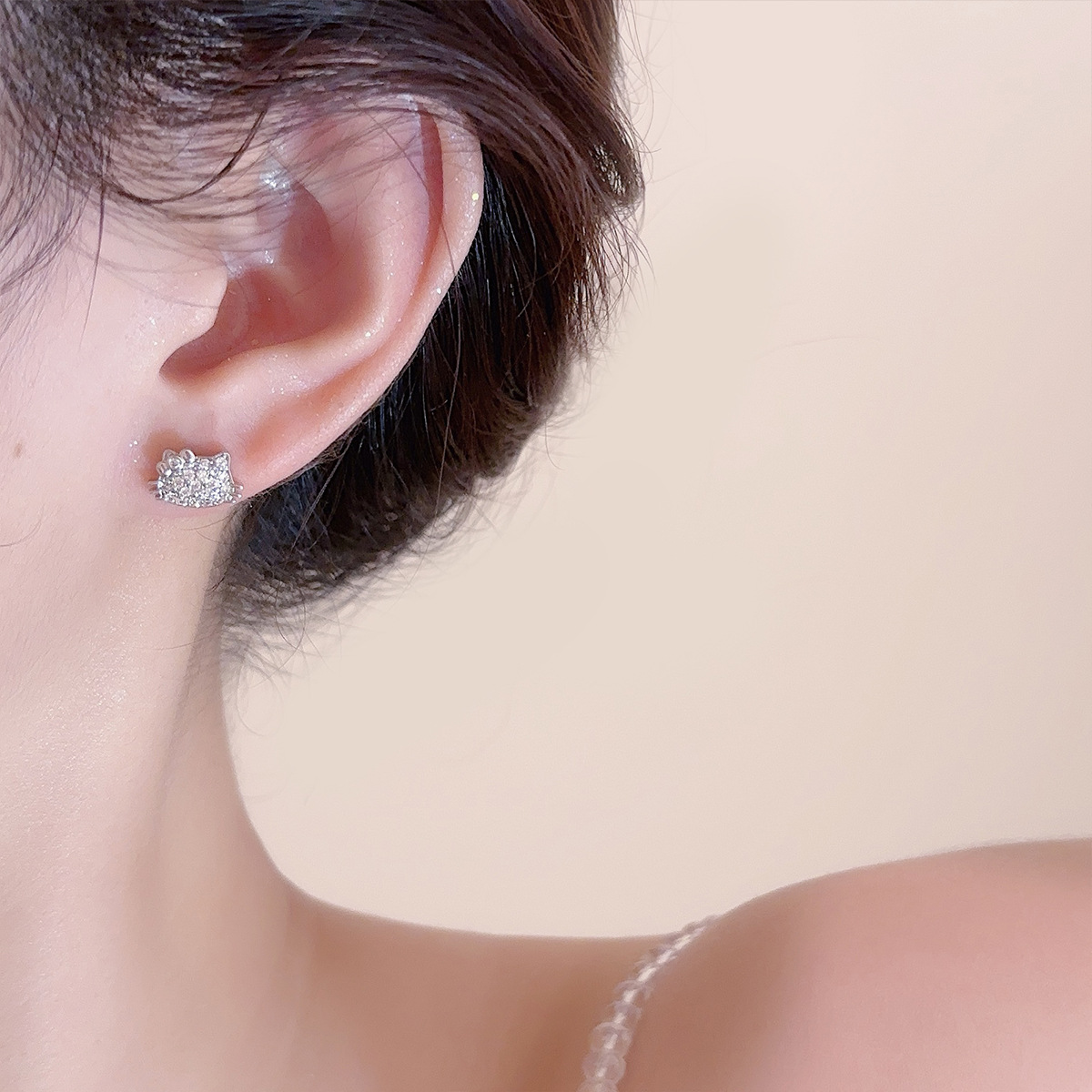 Stainless steel super flash fu - Diamond Stud Earrings ulasan dan harga