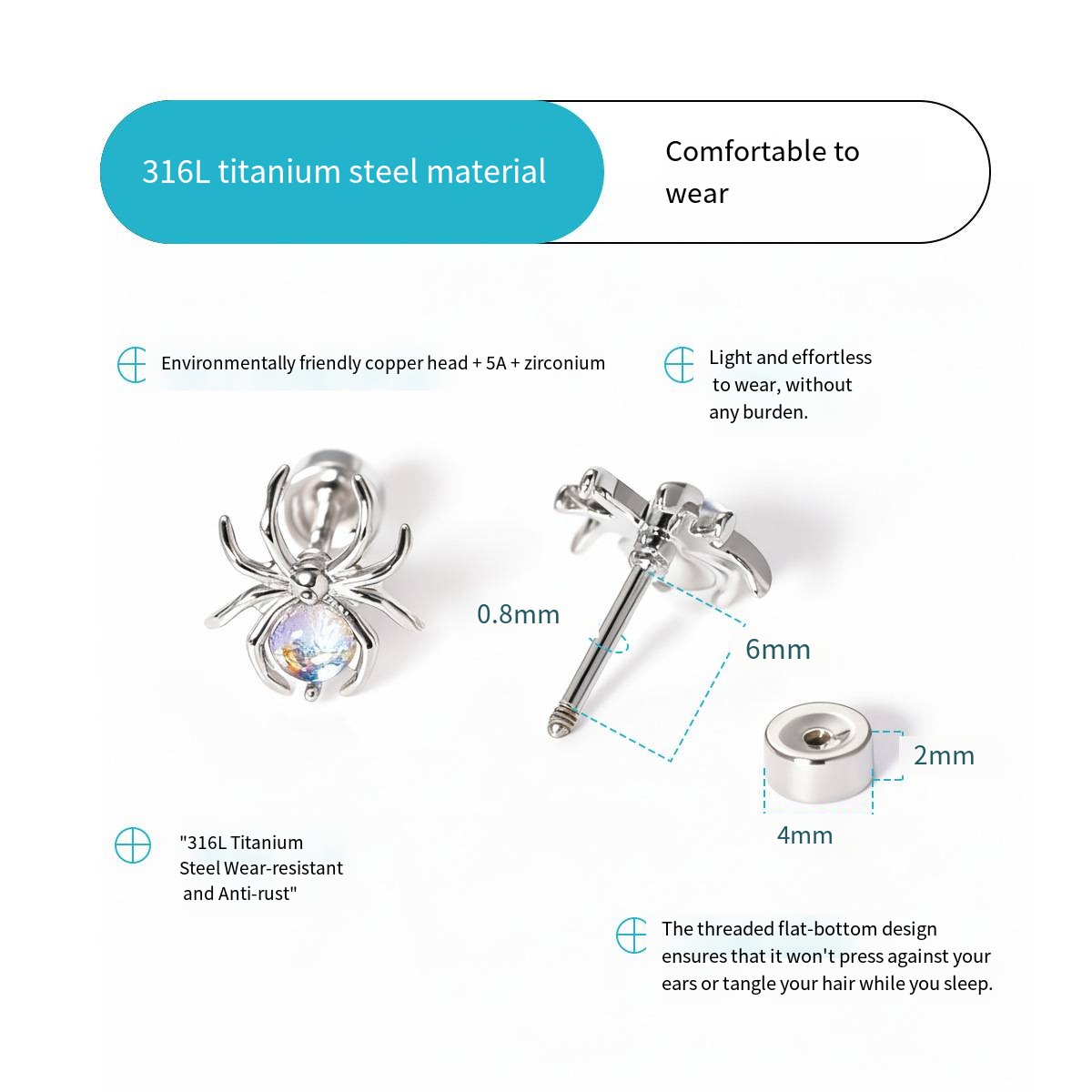 Stainless steel super flash fu - Diamond Stud Earrings ulasan dan harga