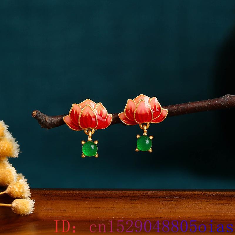 Green Real Jade Lotus Earrings - Luxury Gifts Jewelry & Watches Namfleg Mostar ulasan dan harga