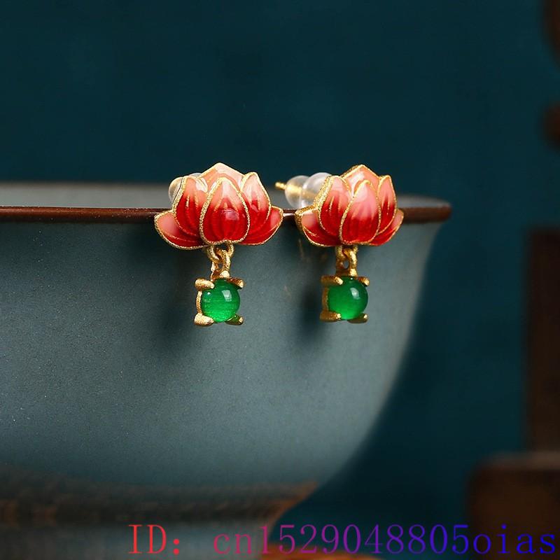 Green Real Jade Lotus Earrings - Luxury Gifts Jewelry & Watches Namfleg Mostar ulasan dan harga