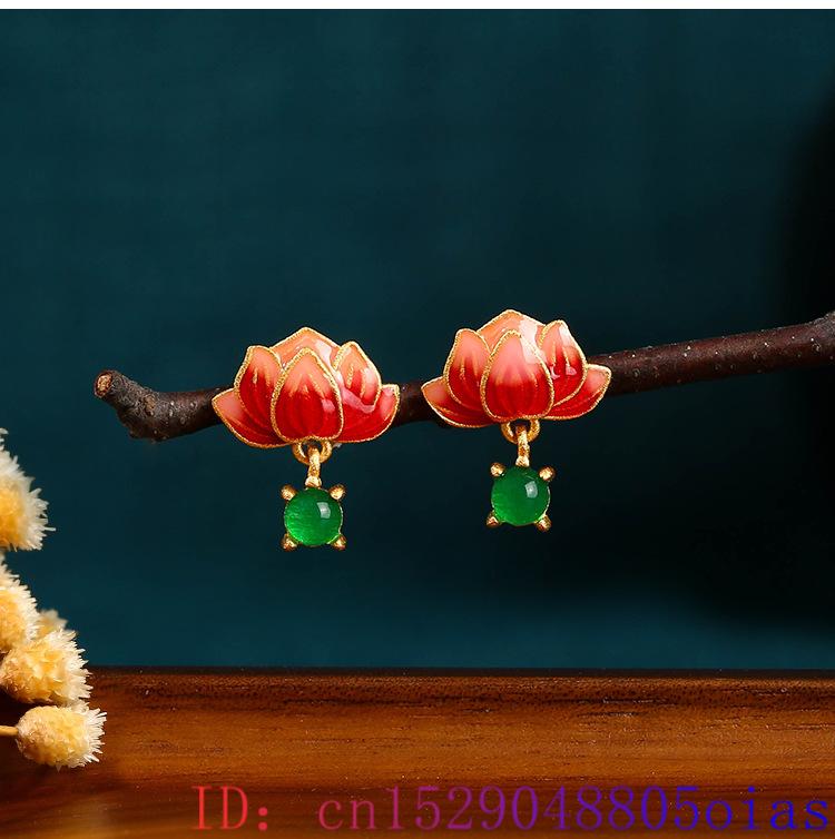 Green Real Jade Lotus Earrings - Luxury Gifts Jewelry & Watches Namfleg Mostar ulasan dan harga