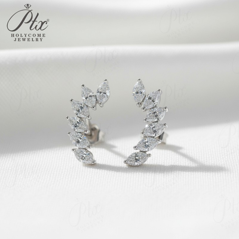 Stud Earrings 6-stone Marquise - Diamond Stud Earrings ulasan dan harga