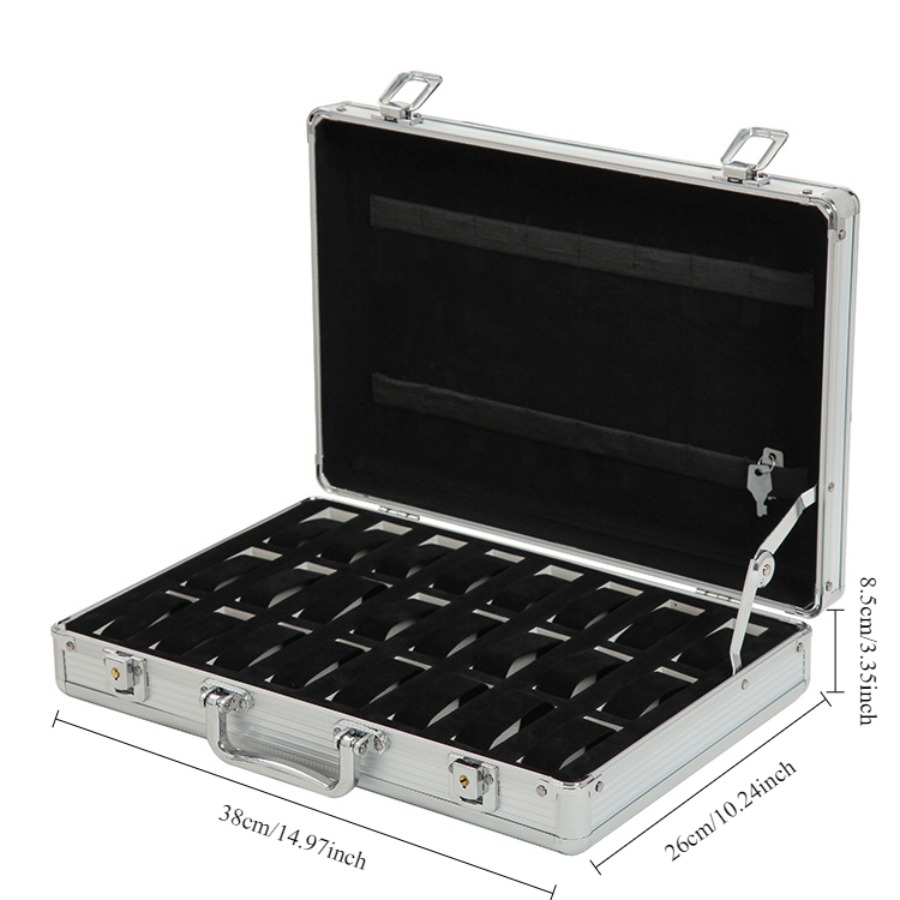 Durable Aluminum Watch Box wit - Jewellery Watches ulasan dan harga
