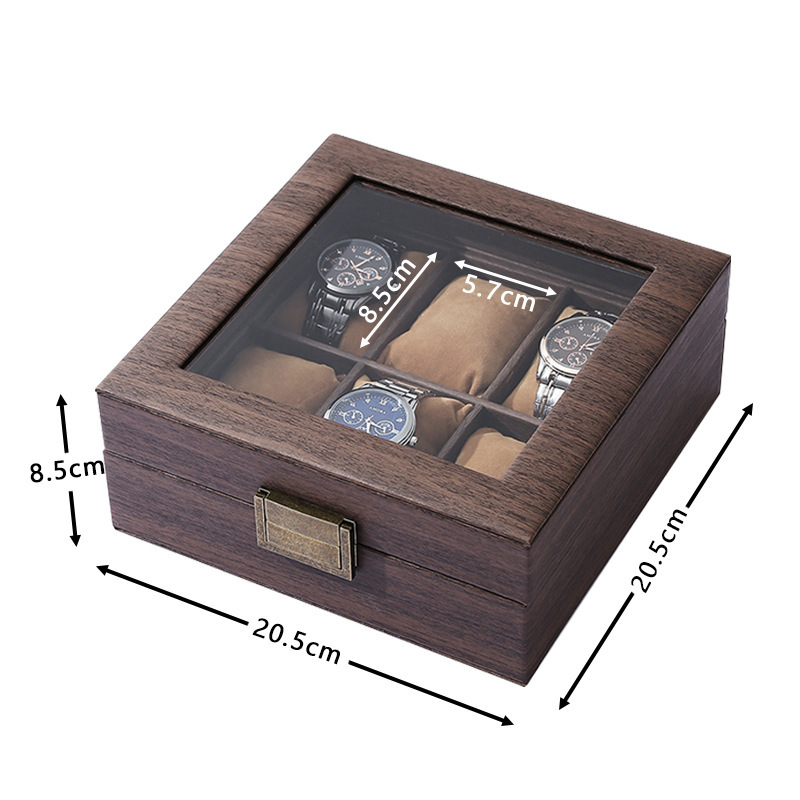 Wood Grain PU Leather Square 6 - Jewellery Watches ulasan dan harga
