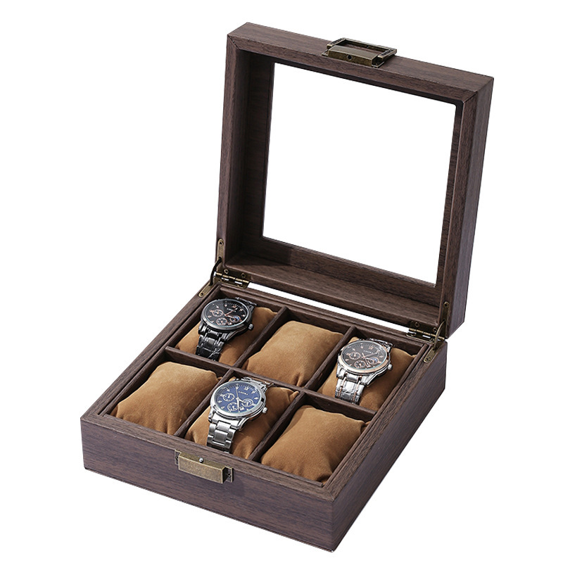 Wood Grain PU Leather Square 6 - Jewellery Watches ulasan dan harga