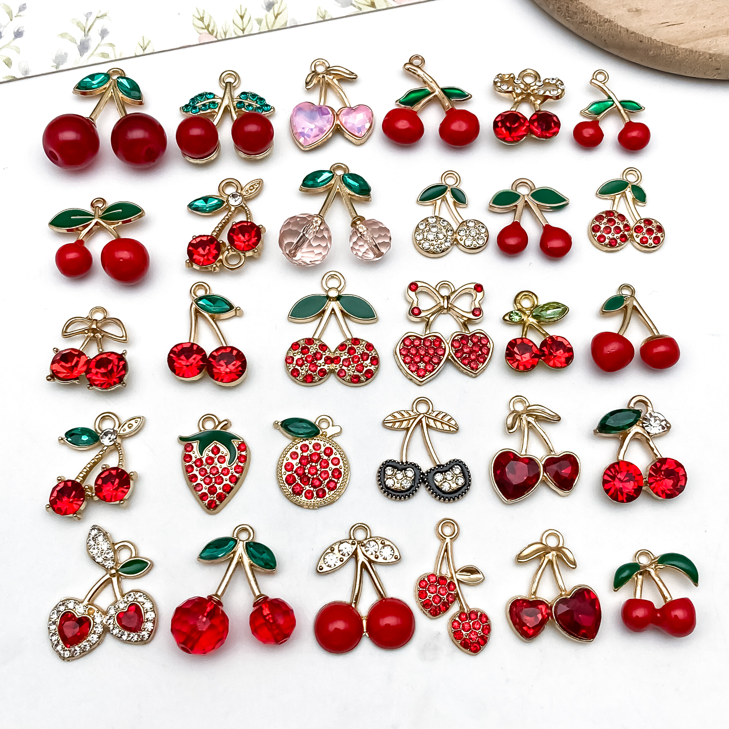 10/20//30pcs Sweet Cherry & St - Diamond Stud Earrings ulasan dan harga