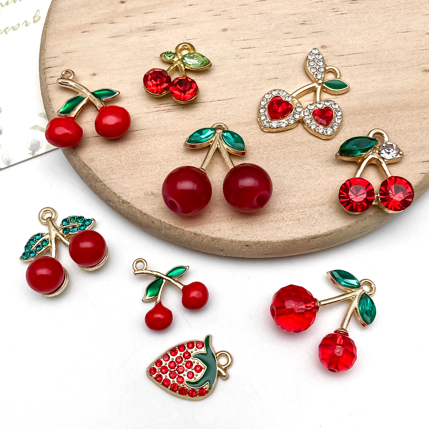 10/20//30pcs Sweet Cherry & St - Diamond Stud Earrings ulasan dan harga