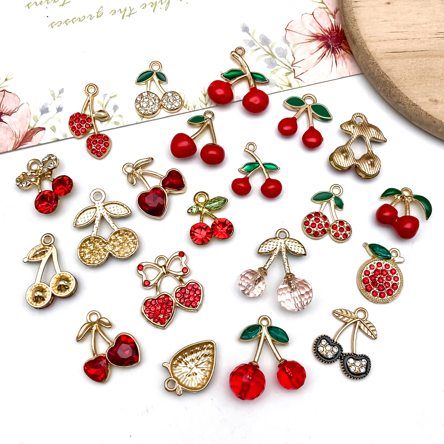 10/20//30pcs Sweet Cherry & St - Diamond Stud Earrings ulasan dan harga
