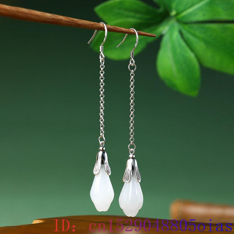 White Real Jade Flower Earring - Luxury Gifts Jewelry & Watches Namfleg Mostar ulasan dan harga
