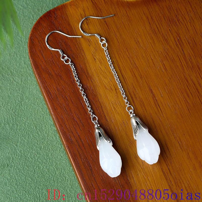 White Real Jade Flower Earring - Luxury Gifts Jewelry & Watches Namfleg Mostar ulasan dan harga