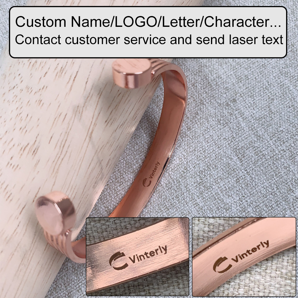 Customized Pure Copper Bracele - Rose Gold Bracelet ulasan dan harga
