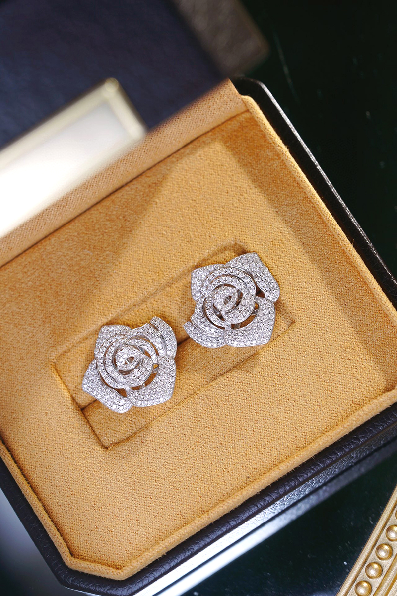 LUOWEND 100% 18K White Gold Ea - Diamond Stud Earrings ulasan dan harga