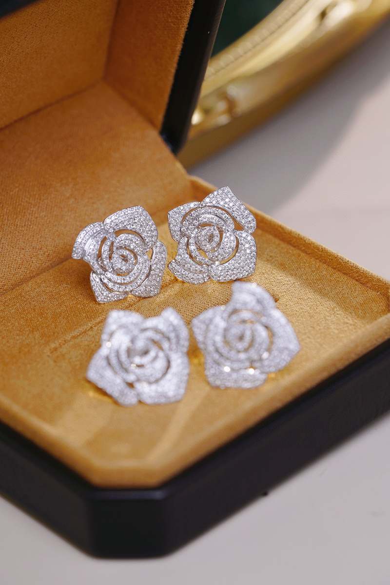 LUOWEND 100% 18K White Gold Ea - Diamond Stud Earrings ulasan dan harga