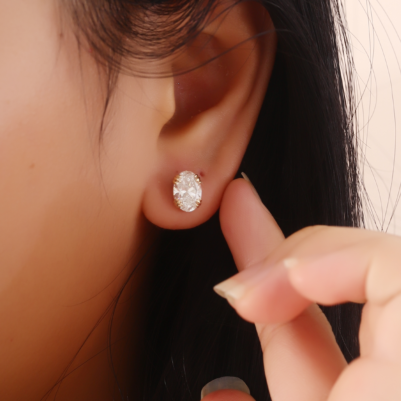 Provence Luxury Oval cut Earri - Diamond Stud Earrings ulasan dan harga