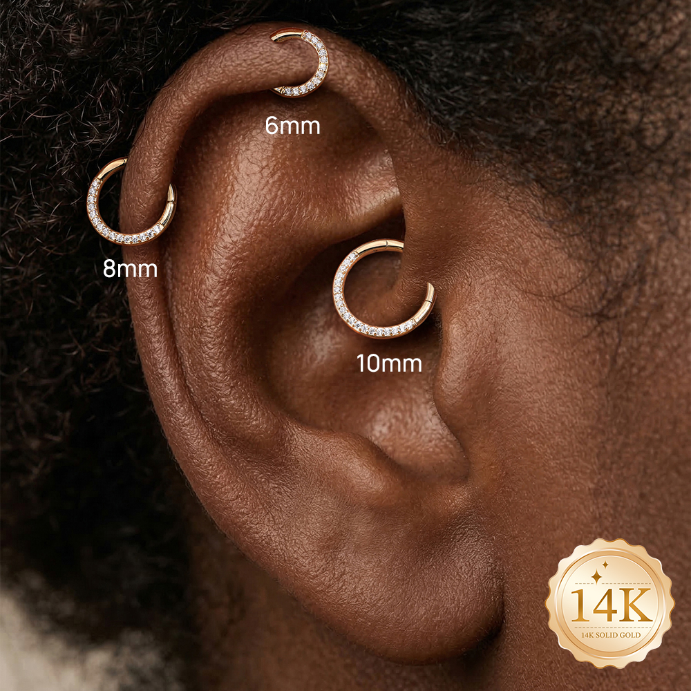 AIDE 14K Solid Gold Multi size - Diamond Stud Earrings ulasan dan harga