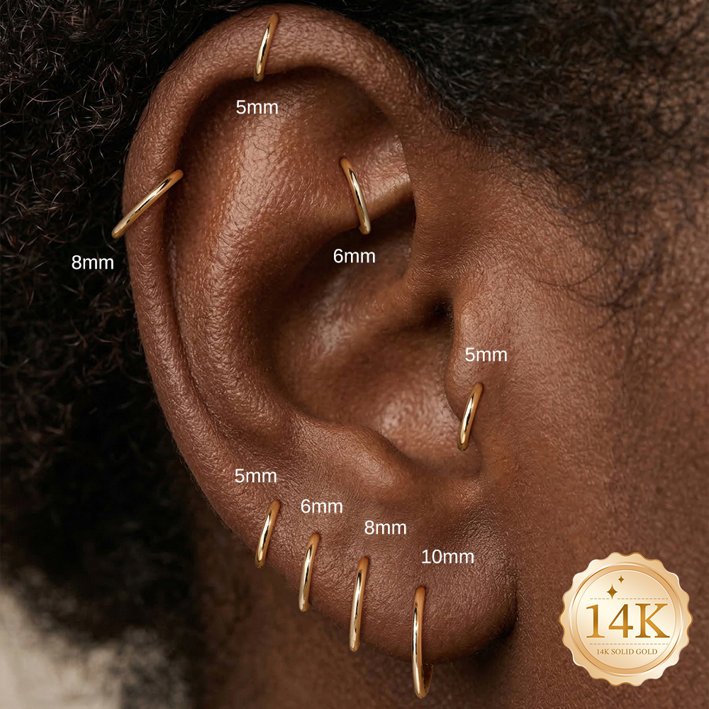 AIDE 14K Solid Gold Multi size - Diamond Stud Earrings ulasan dan harga