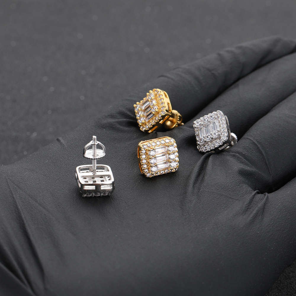 ICEBLING GRA VVS Rectangular E - Diamond Stud Earrings ulasan dan harga