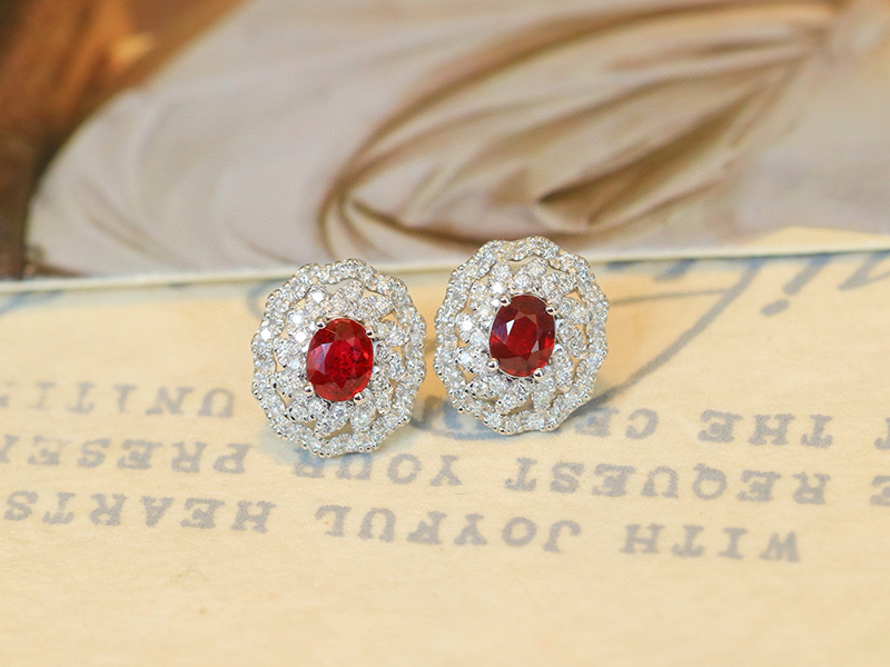 LUOWEND 100% 18K White Gold Ea - Diamond Stud Earrings ulasan dan harga
