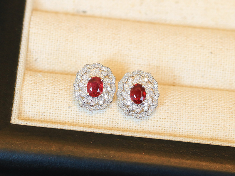 LUOWEND 100% 18K White Gold Ea - Diamond Stud Earrings ulasan dan harga