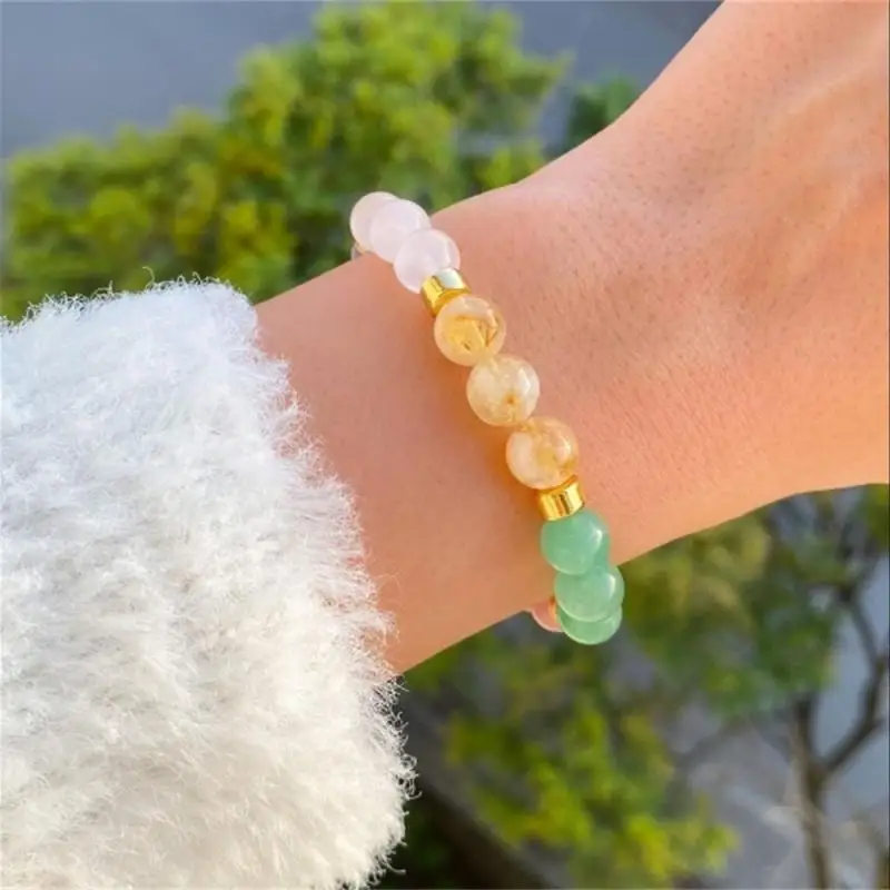 Natural Amethyst Rose Quartz B - Rose Gold Bracelet ulasan dan harga