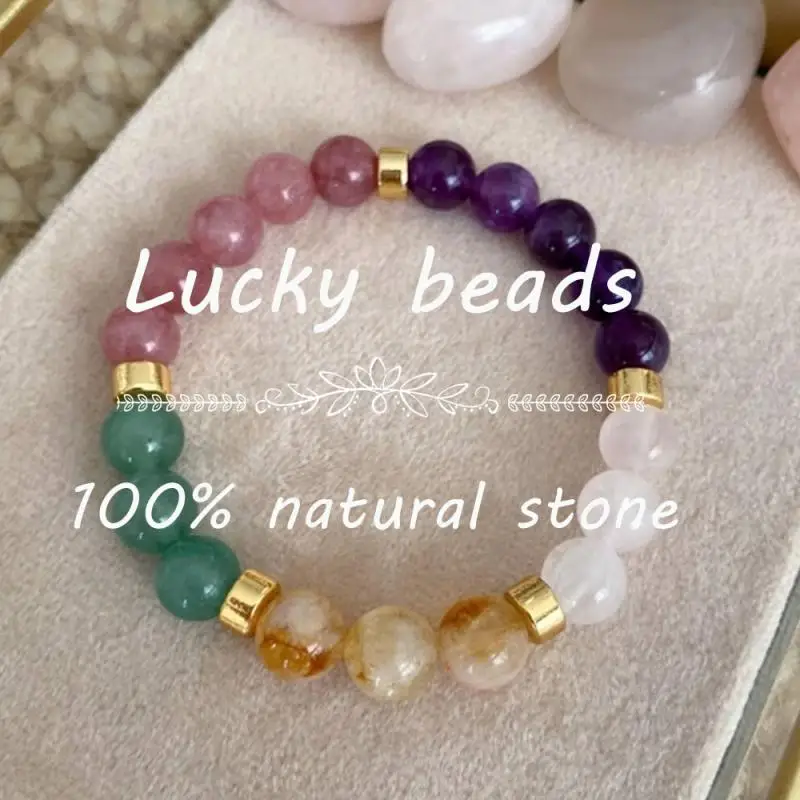 Natural Amethyst Rose Quartz B - Rose Gold Bracelet ulasan dan harga