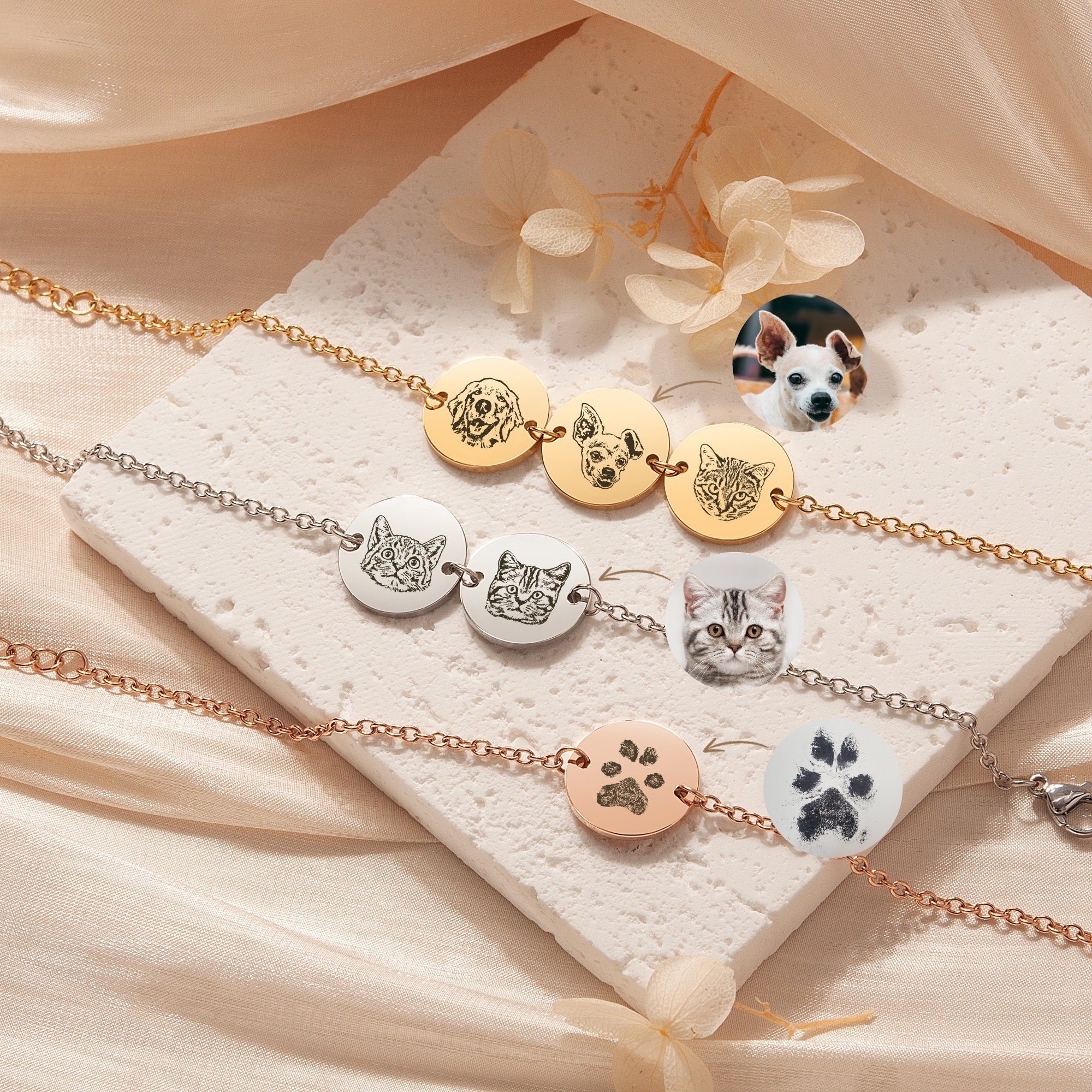 Pet Bracelet Dog Portrait Cust - Rose Gold Bracelet ulasan dan harga